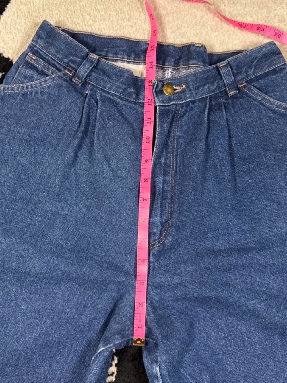 VTG 80s/90 Wrangler High Rise Pleated Mom Jeans Made in USA SZ Misses 14 Regular - Picture 5 of 7